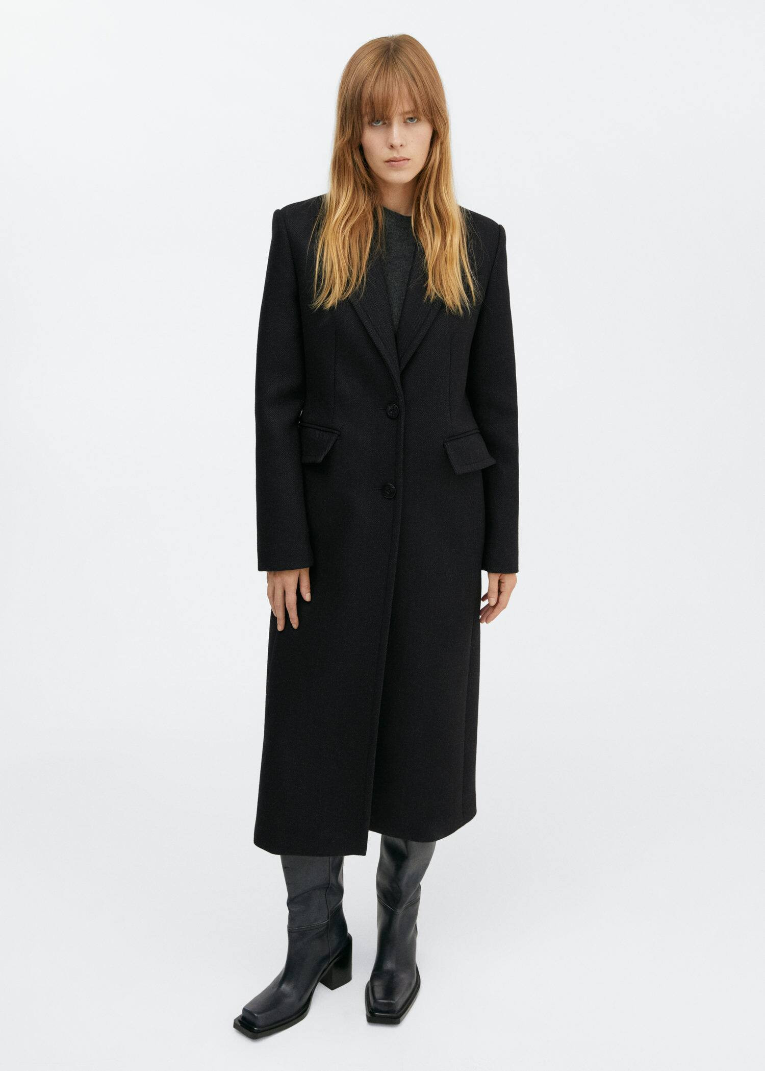 Wool coat with embossed lapelsREF. 57026024-SILENCE-LM | MANGO (US)