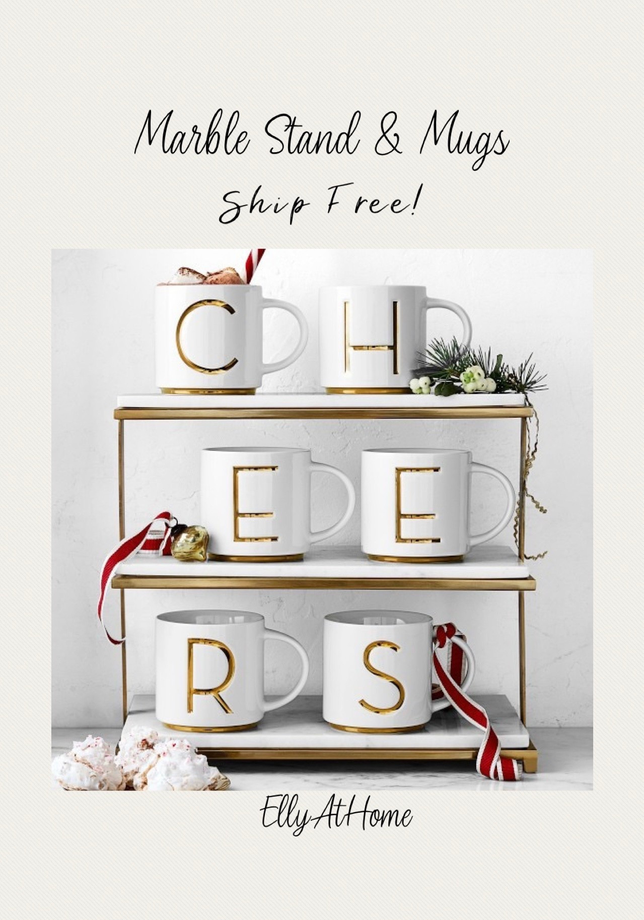 Beautiful marble tiered stand, monogram mugs, so nice for gifting ship free! Shop bee style stand and more holiday, monogram mugs. Williams Sonoma, Pottery Barn, Anthropologie. More mugs on sale! 

#LTKHome #LTKGiftGuide #LTKFindsUnder50