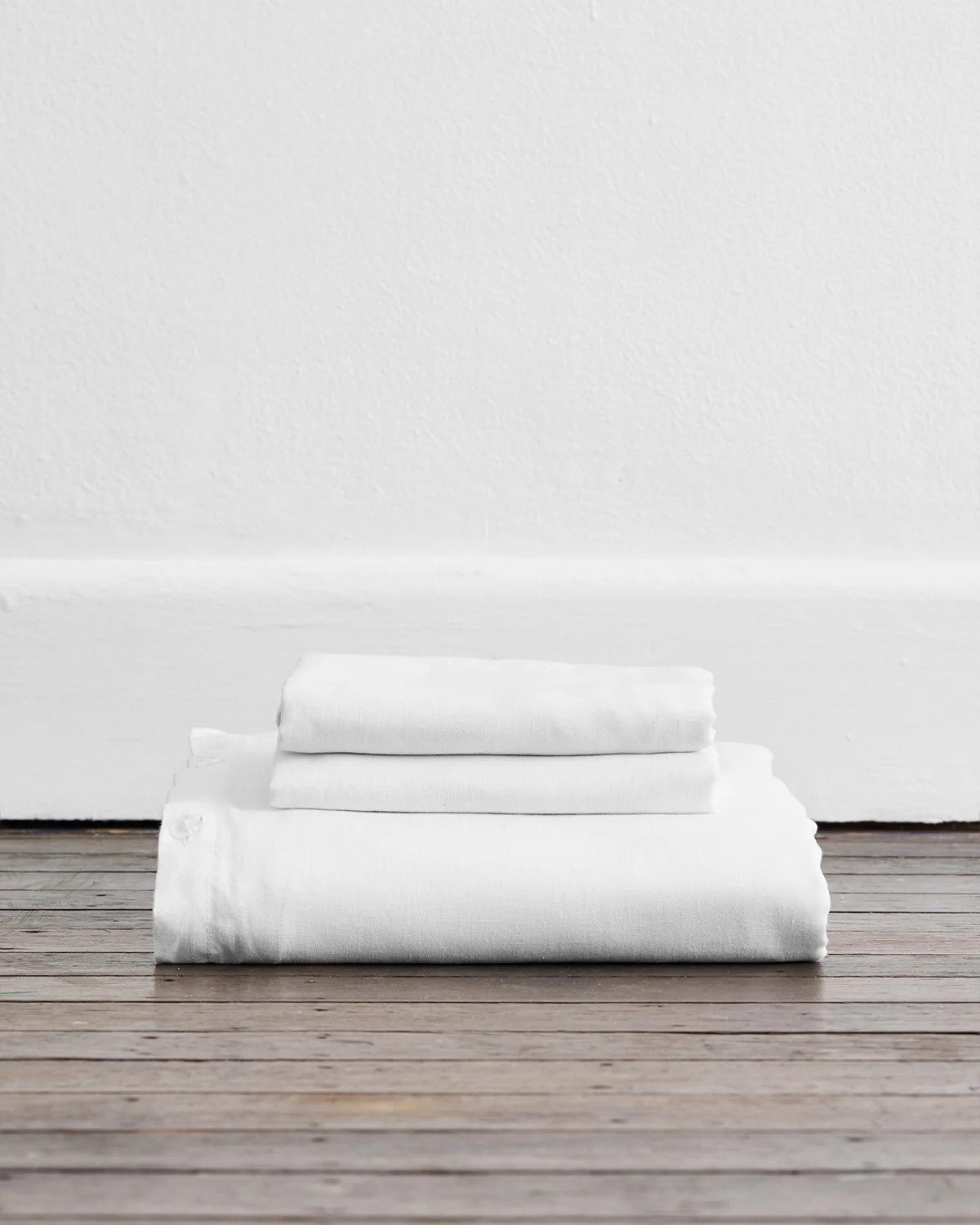 White 100% French Flax Linen Duvet Cover Set | Bedthreads US