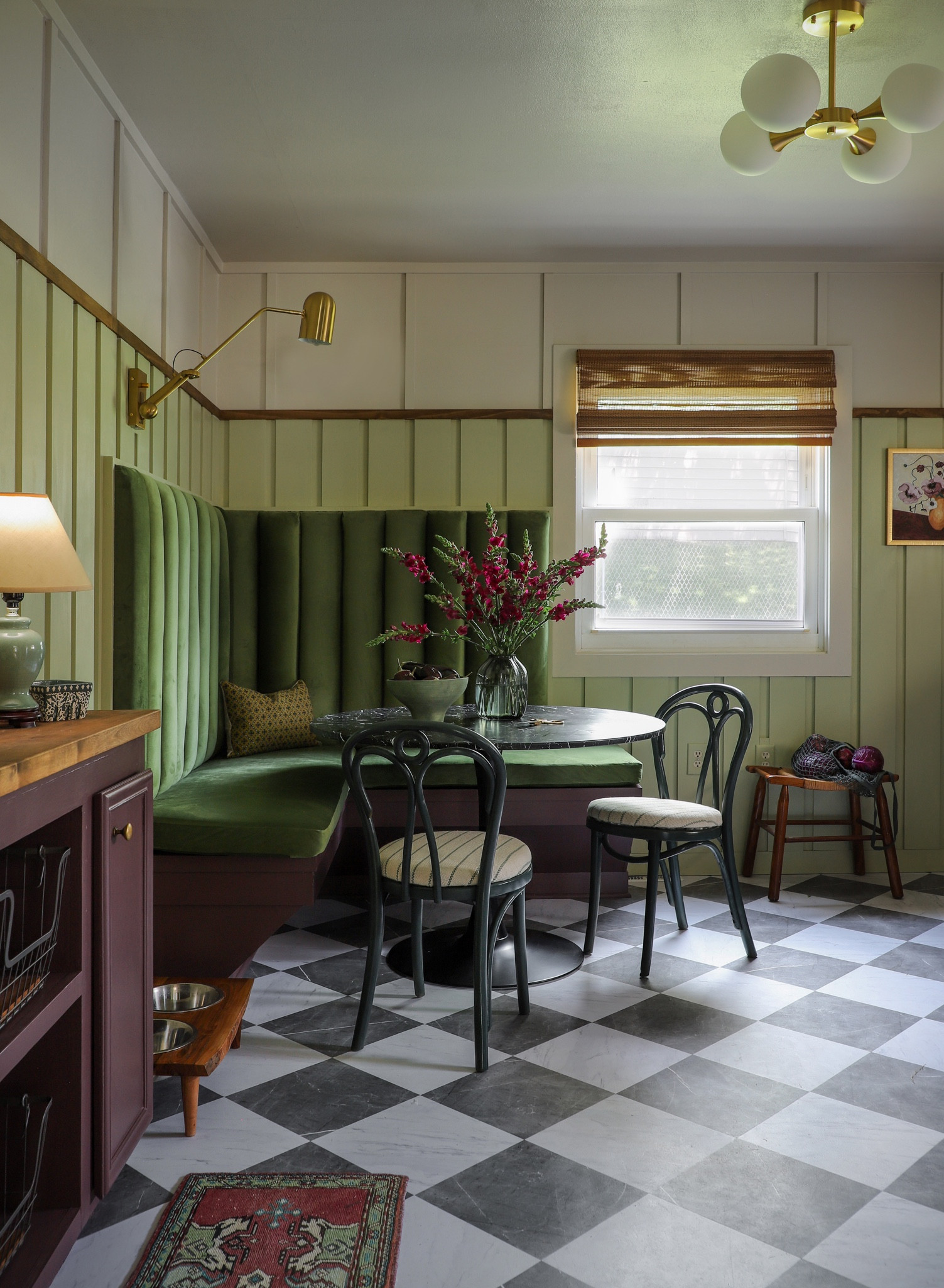 Diner Vibe Green Velvet Banquette 

#LTKhome