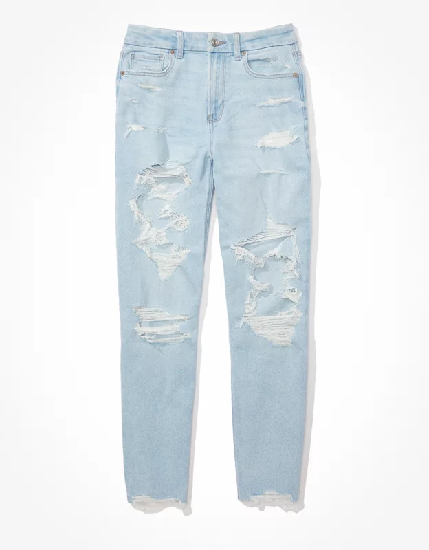 AE Stretch Ripped Curvy Mom Jean | American Eagle Outfitters (US & CA)