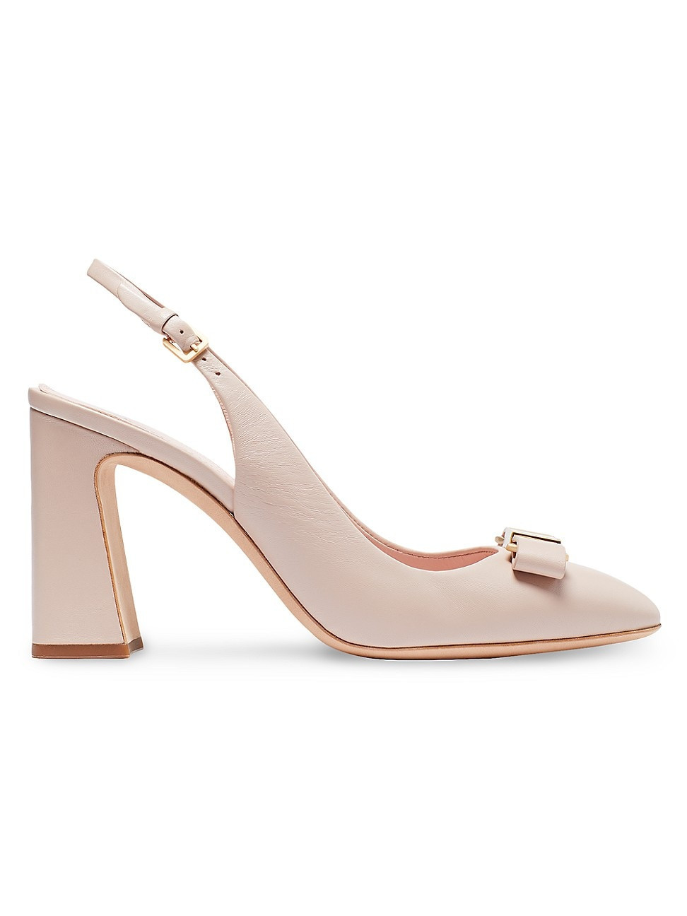 Women's Bowdie 70MM Bow Leather Slingback Mules - Pale Vellum - Size 9.5 | Saks Fifth Avenue