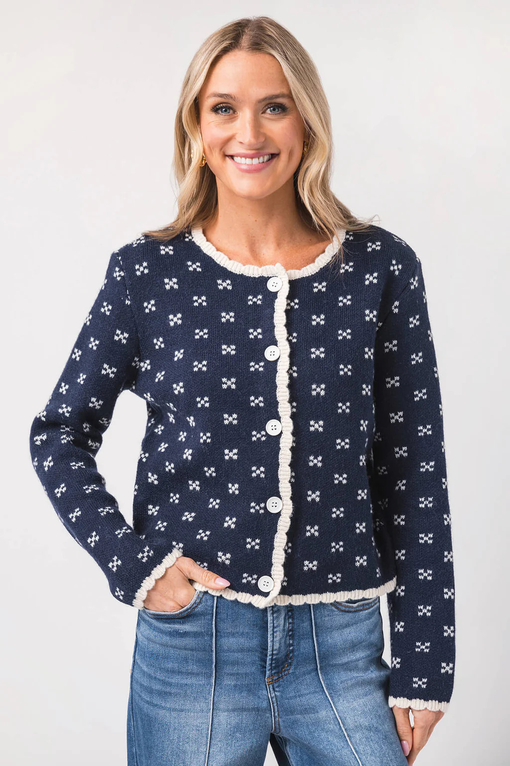 Raisonnel Patterned Button Cardigan | Social Threads