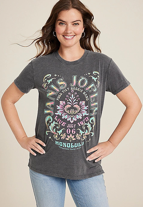 Janis Joplin Relaxed Fit Graphic Tee | Maurices