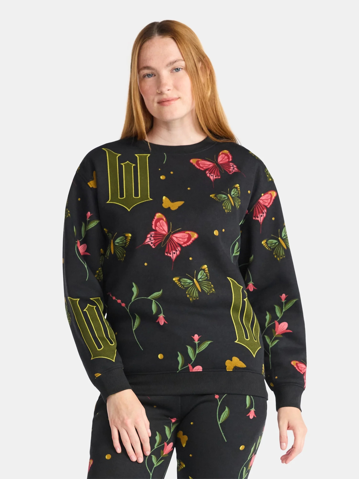 Wicked Women's Graphic Print Fleece Sweatshirt with Long Sleeves, Sizes XXS-XXL | Walmart (US)