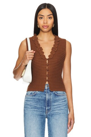 Tularosa Callia Vest in Brown from Revolve.com | Revolve Clothing (Global)