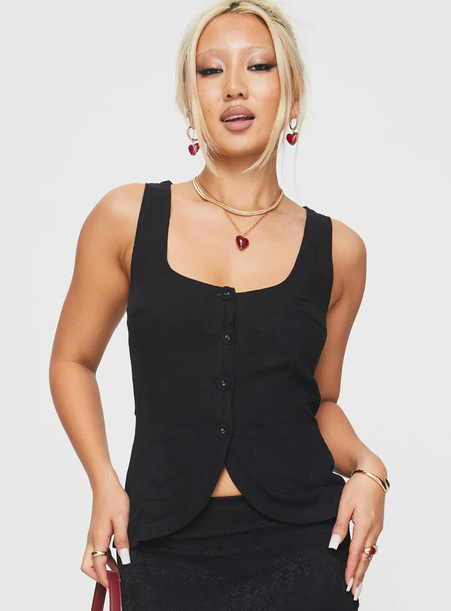 Spirito Vest Top Black | Princess Polly US