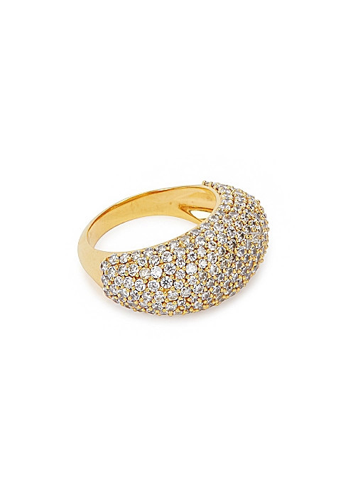 Christy embellished 18kt gold-plated ring | Harvey Nichols (Global)