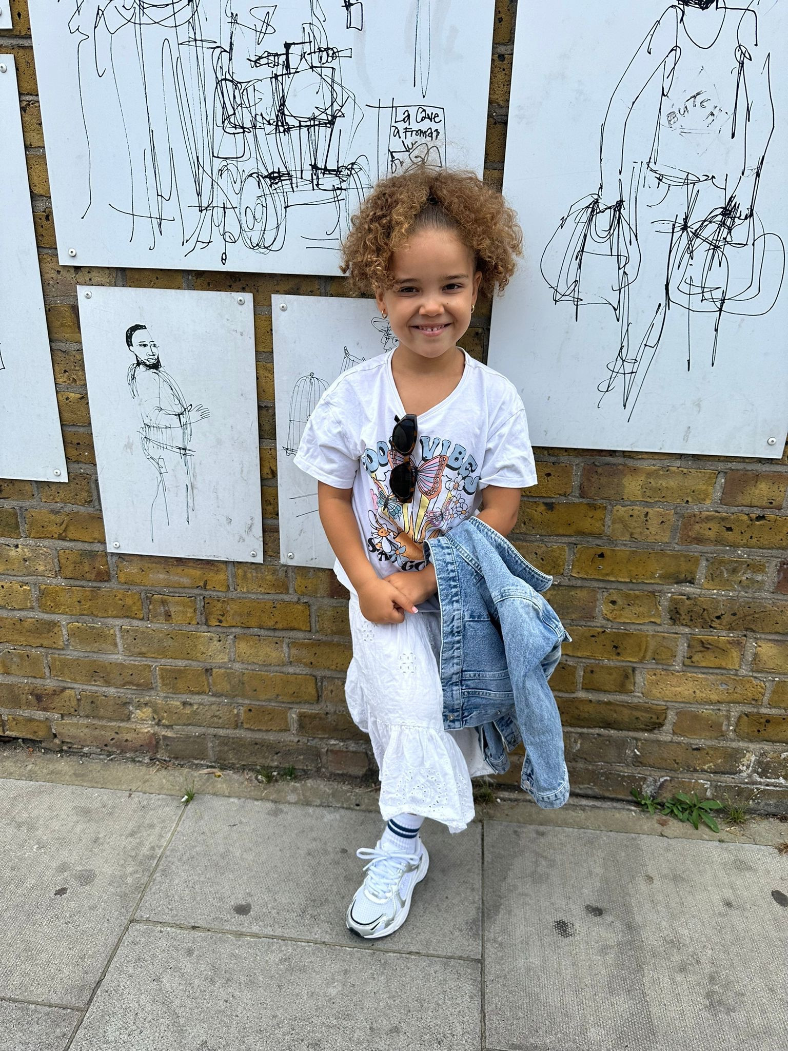 Aliyah’s wearing her graphic tee from Tu, white broderie skirt, Fila’s and a denim jacket 🤍

(Linked alternatives)

#LTKsummer #LTKuk #LTKkids