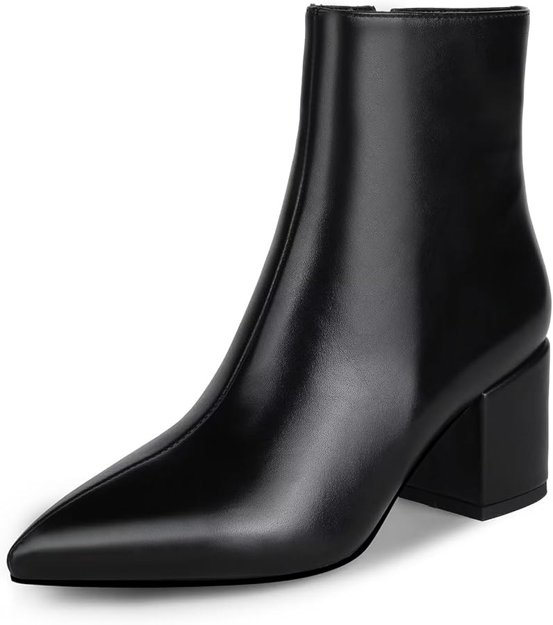 wetkiss Rhinestone/PU Low Chunky Pointed Toe Ankle Boots for Women with Full Bling Sparkly Crysta... | Amazon (US)