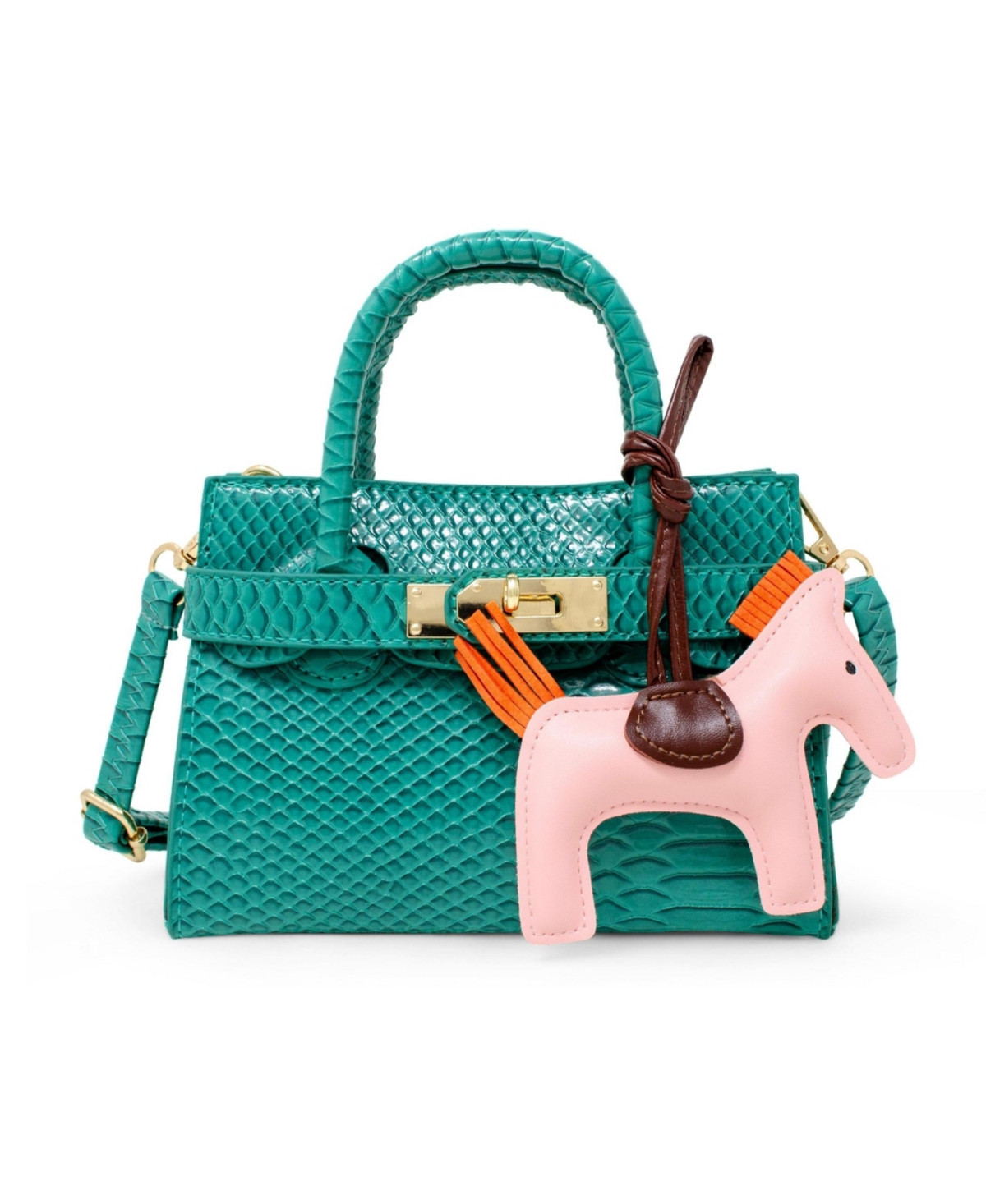 Tiny Treats + Zomi Gems Girls Crocodile Pony Handbag, Orange - Green | Macy's