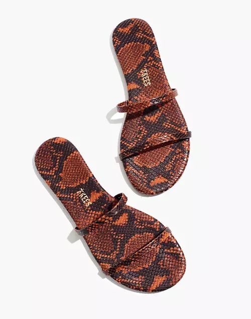 Madewell x TKEES® Gemma Vegan Leather Sandals in Snake Embossed | Madewell