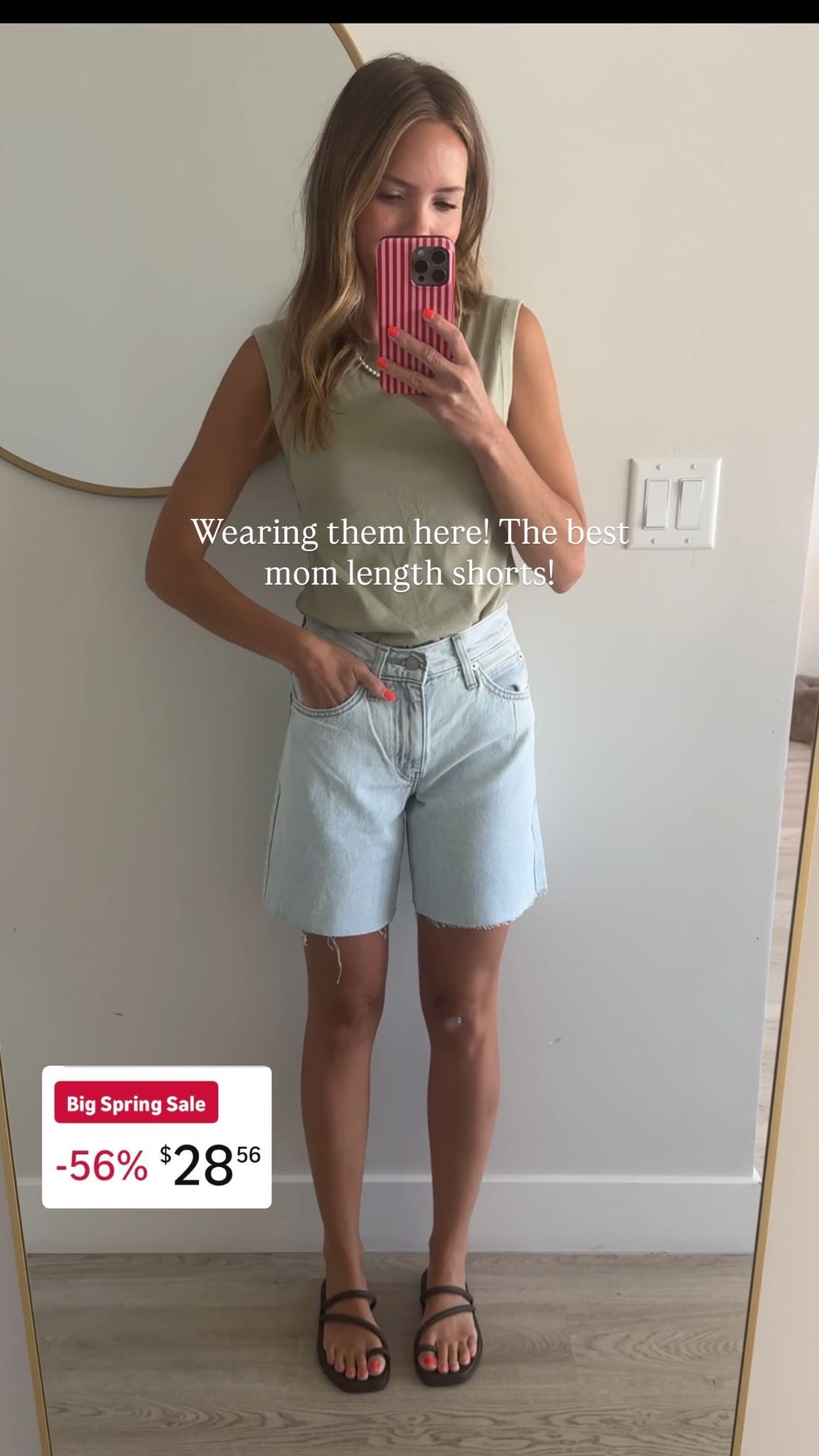 The best mom length shorts! Wearing size 24! Shirt is old from Target 

#LTKSaleAlert