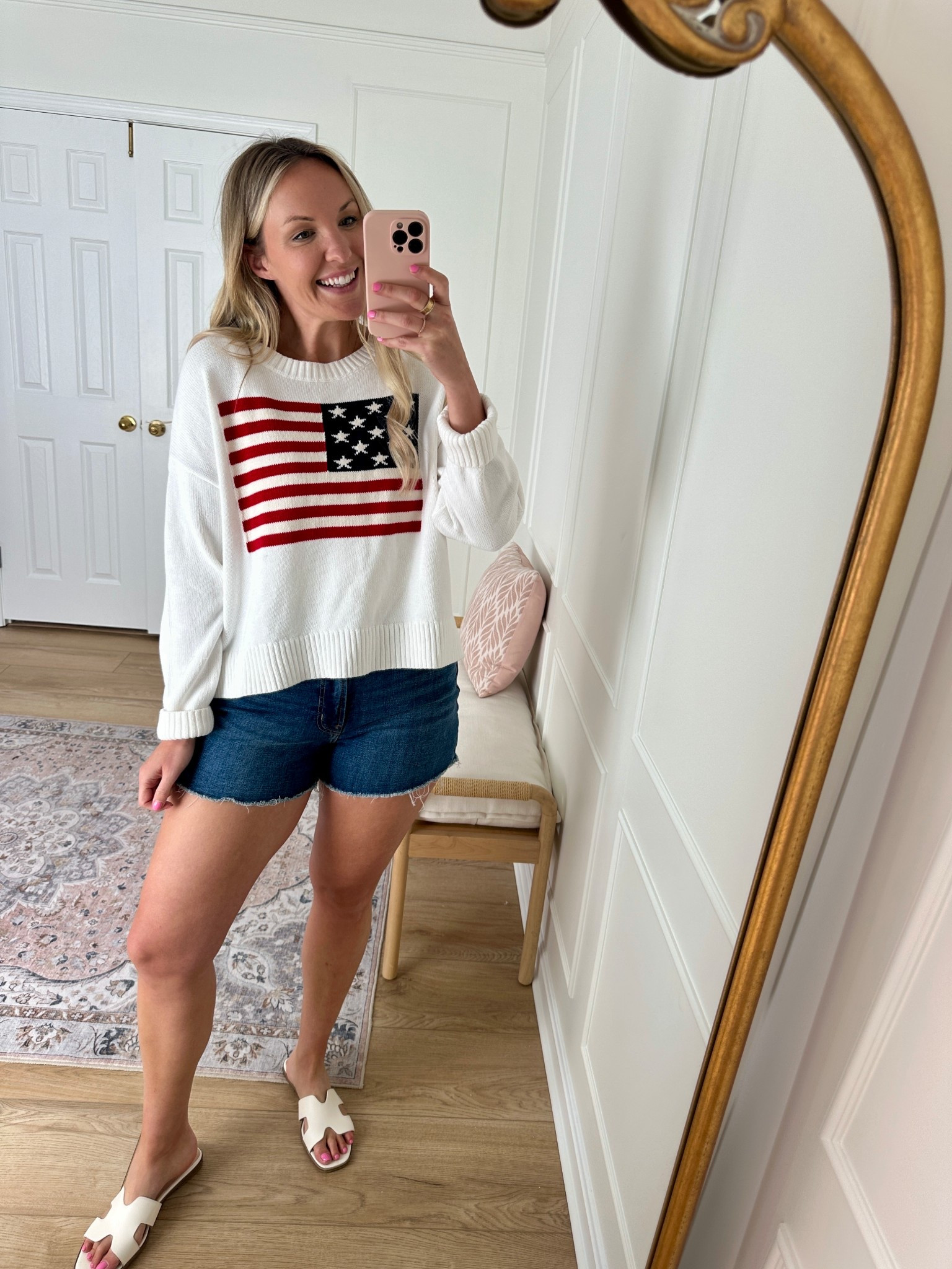 Memorial Day outfit - American flag sweater 

#LTKSeasonal #LTKSaleAlert #LTKFindsUnder50