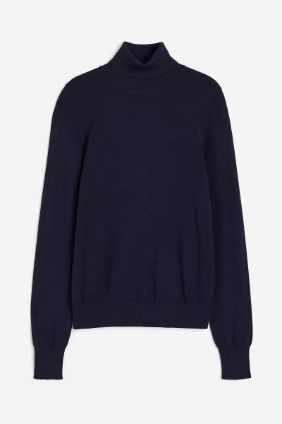 Turtleneck Sweater - Navy blue - Ladies | H&M US | H&M (US + CA)