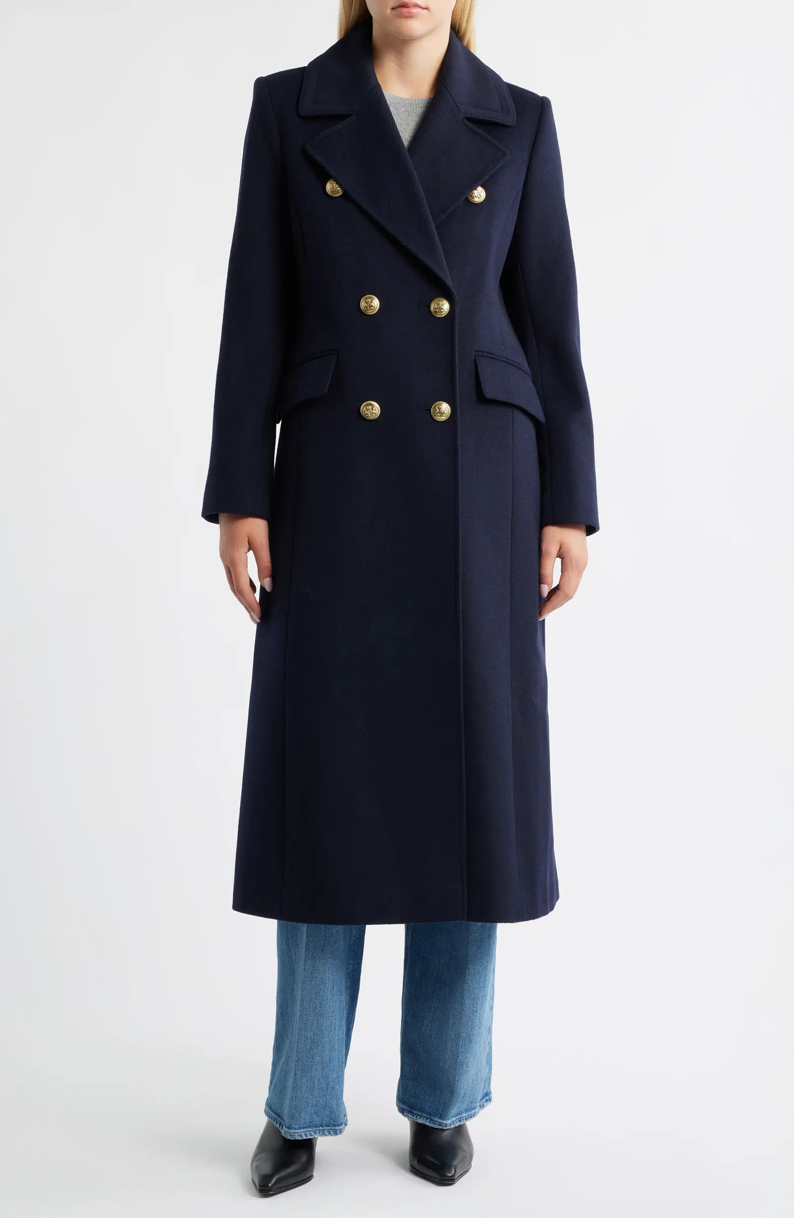 Doubled Breasted Wool Blend Military Coat | Nordstrom