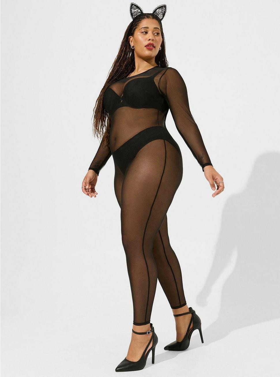 Mesh Long Sleeve Catsuit | Torrid (US & Canada)