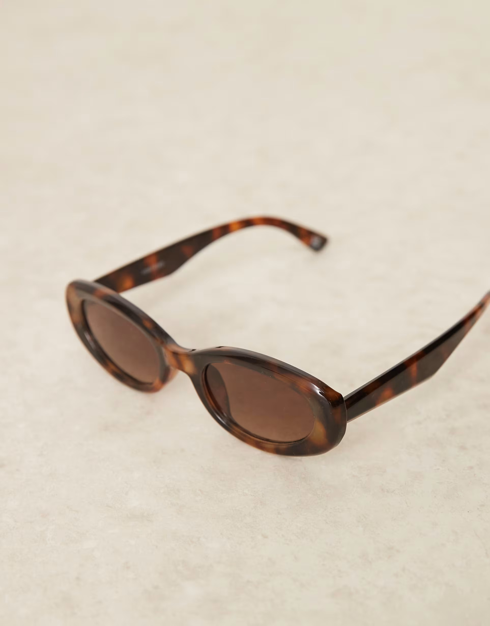 ASOS DESIGN oval sunglasses in tort | ASOS (Global)