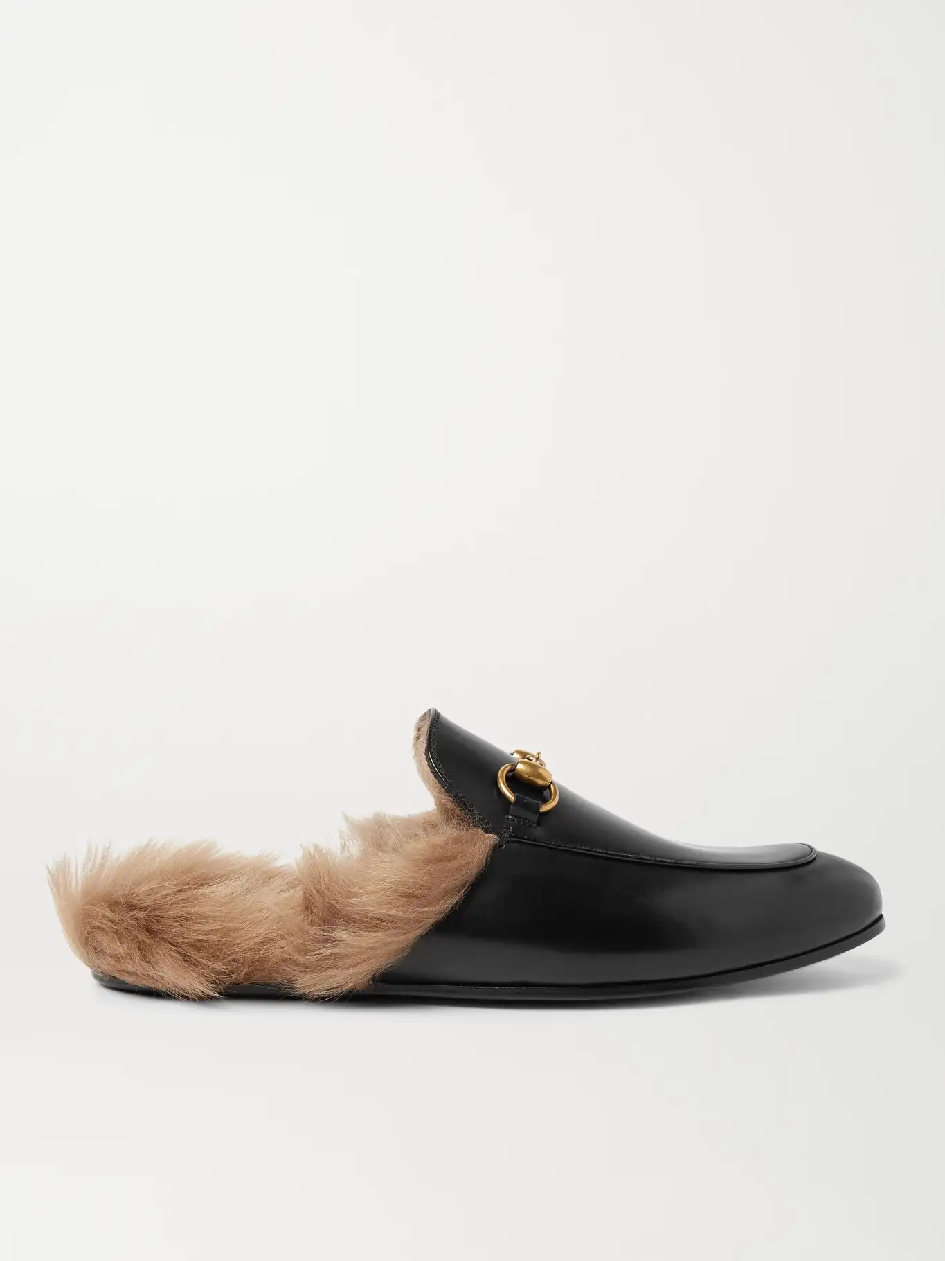 Princetown Horsebit Shearling-Lined Leather Backless Loafers | Mr Porter (US & CA)