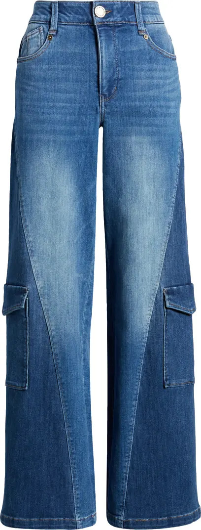 Wit & Wisdom 'Ab'Solution Colorblock Wide Leg Cargo Jeans | Nordstrom | Nordstrom