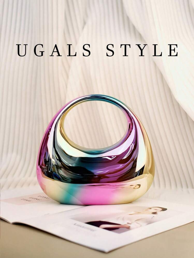 Luxury 2025 Women's Party Prom Crescent Clip Box Evening Clutch Acrylic Transparent Clutch Waterp... | SHEIN