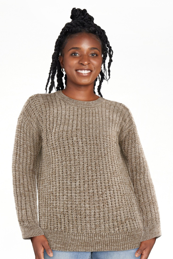 Time and Tru Women's and Women’s Plus Textured Stitch Sweater, Midweight, Sizes XS-4X | Walmart (US)