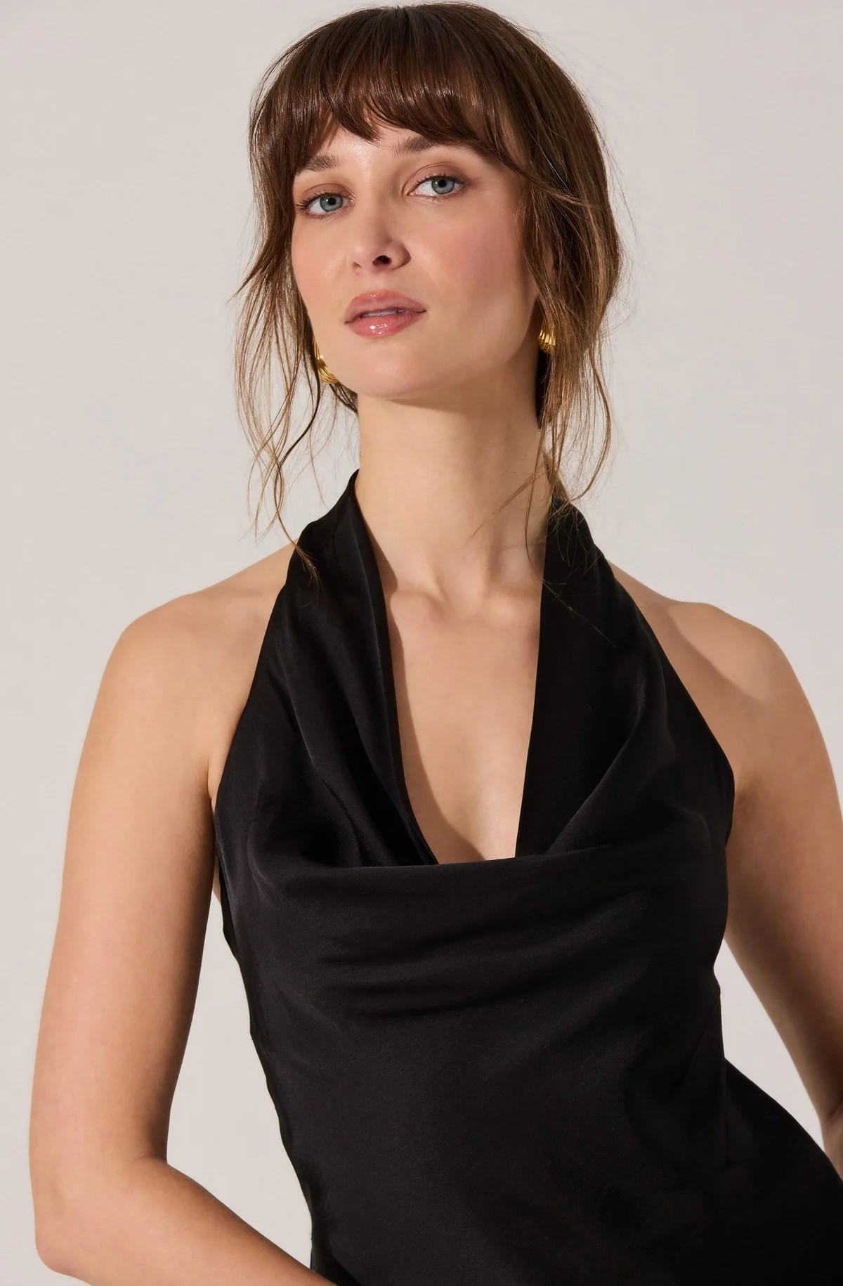 Zelenka Cowl Neck Halter Top - Black / XS | ASTR The Label (US)