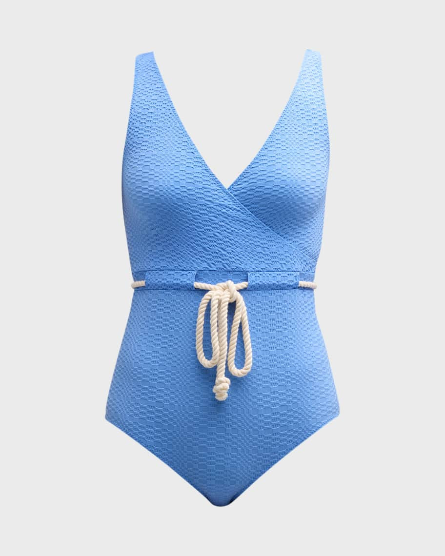 Lisa Marie Fernandez Yasmin Drawstring One-Piece Swimsuit | Neiman Marcus