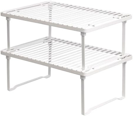 Amazon Basics Space-Saving Stackable Metal Kitchen Cabinet Organizer Shelves for Dishes, Pantry O... | Amazon (US)