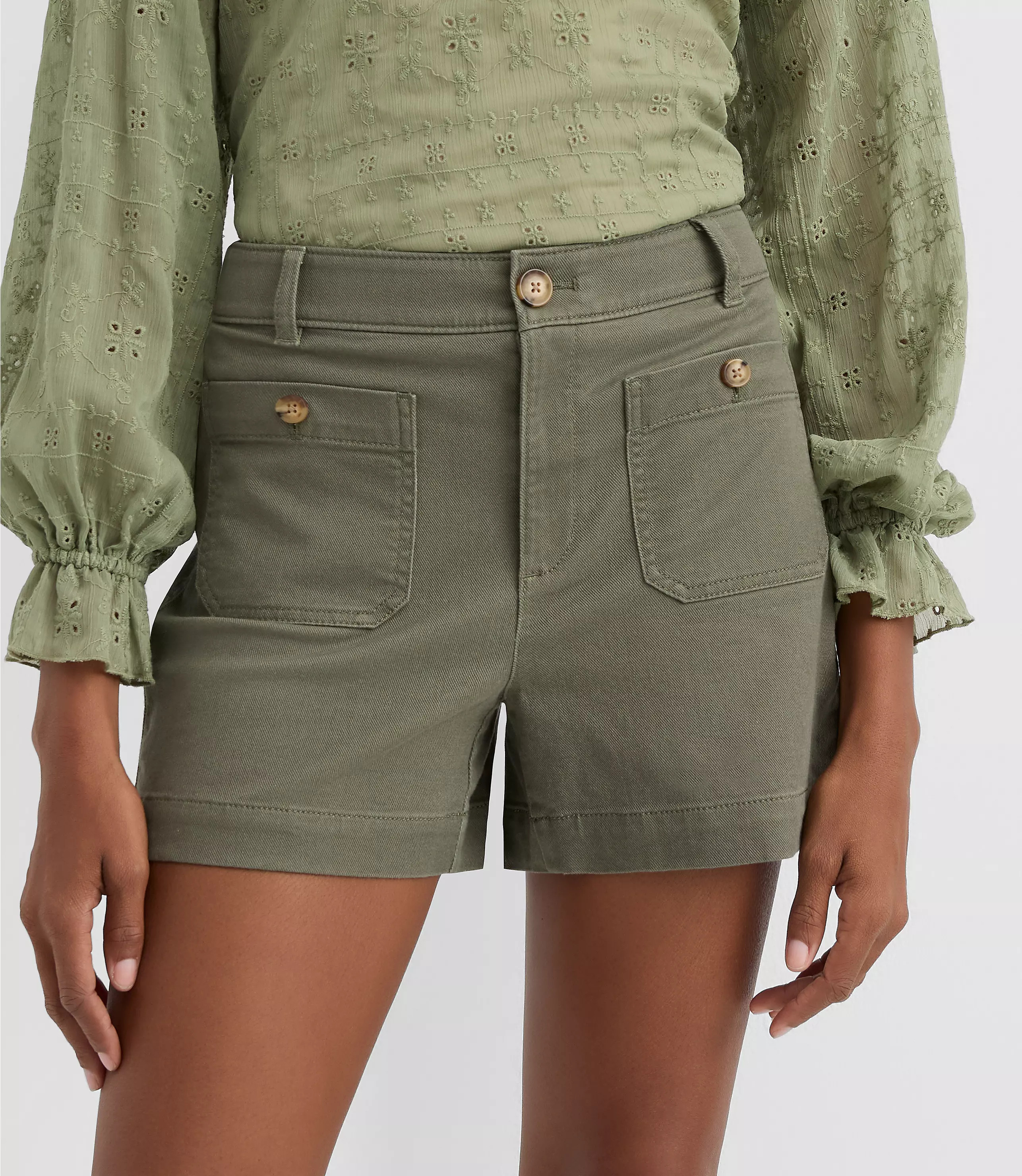 Curvy Palmer Shorts in Twill | LOFT