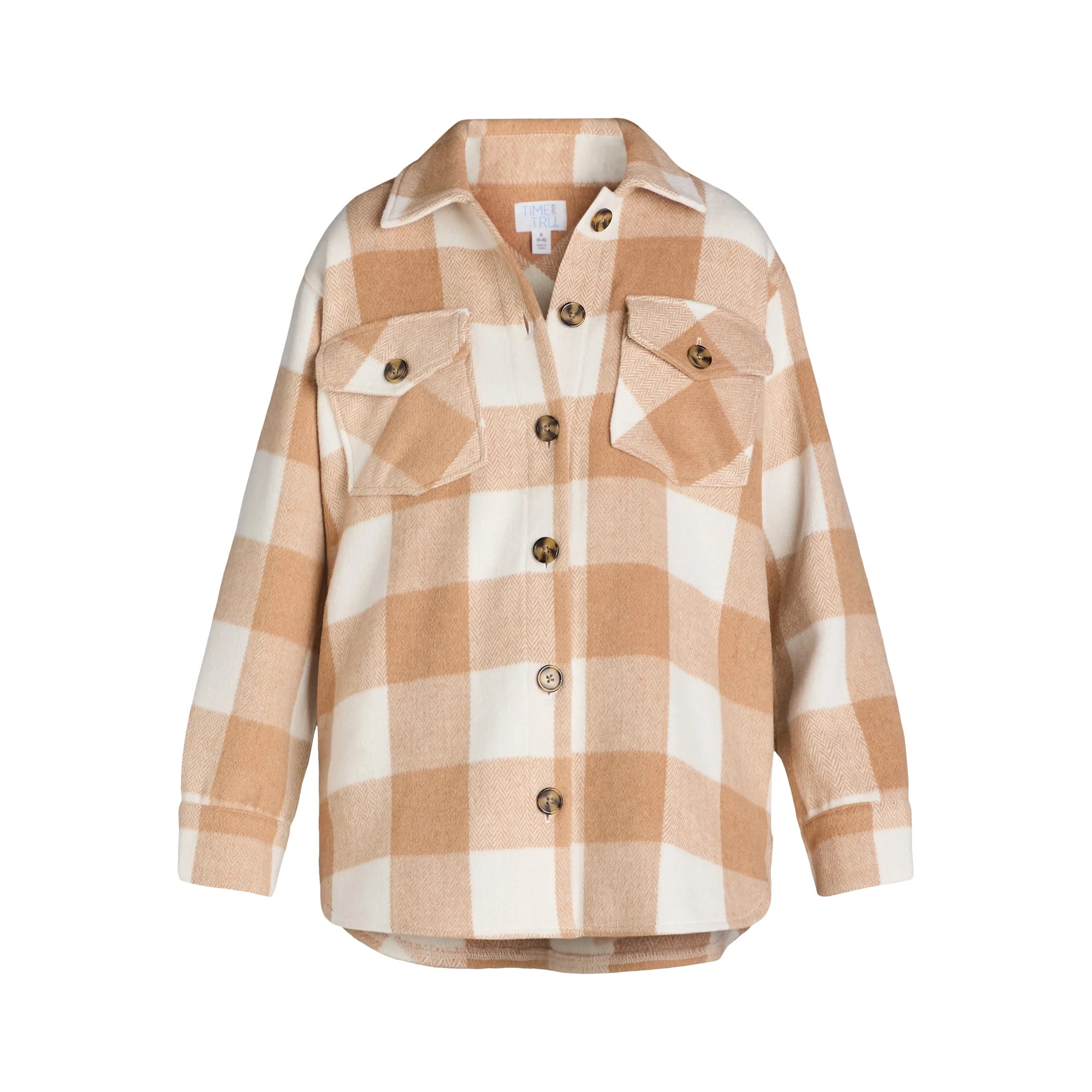Time and Tru Women's Button Front Shacket, Sizes S-XXXL | Walmart (US)