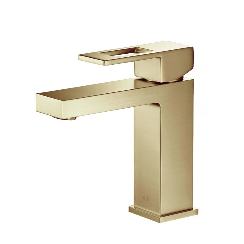 C-KBF1002BG-KPW100BG Cubic Single Hole Bathroom Faucet with Optional Drain Assembly | Wayfair North America