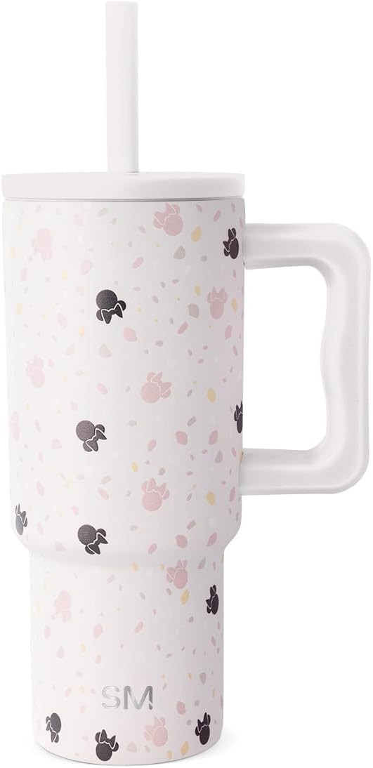 Simple Modern Disney Kids 24 oz Tumbler with Handle and Silicone Straw Lid | Spill Proof Leak Resistant | Reusable Stainless Steel Bottle | Kids Boys Girls | Trek Collection | Minnie Mouse on Terrazzo | Amazon (US)