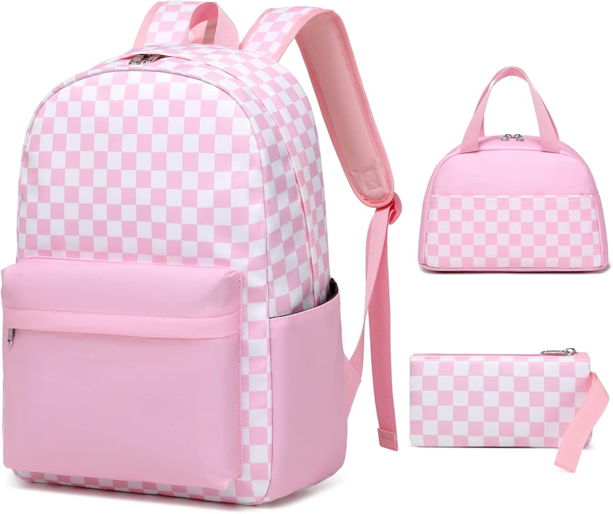 Sunborls Teen Girls Large Capacity Bookbags Backpack with Lunch Box and Pencil Case 3pcs Back To ... | Amazon (US)