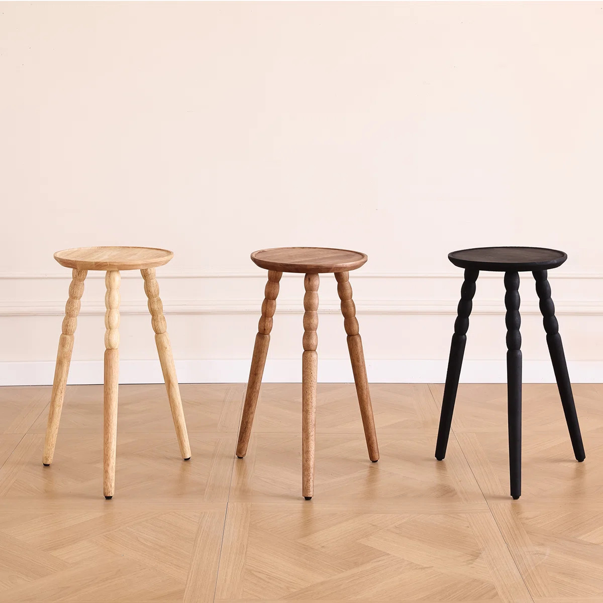 Solid Wood Round Side Table | Versatile Small Nightstand for Bedroom | Tall Plant Stand for Indoor Use| Available in 3 Heights | Wayfair North America