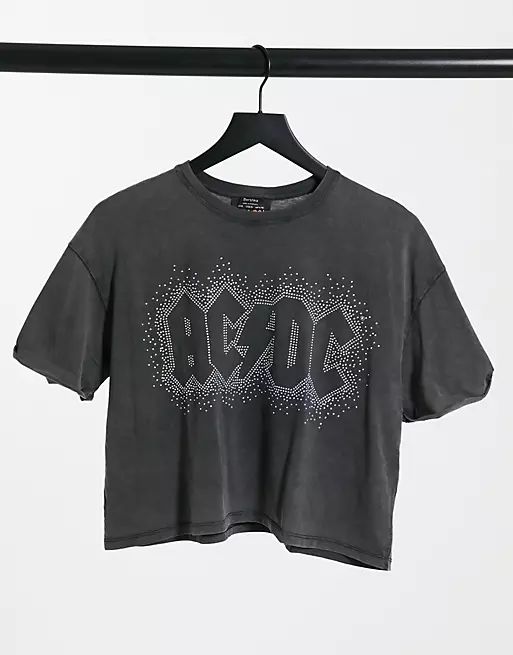 Bershka AC/DC band t-shirt in black | ASOS (Global)