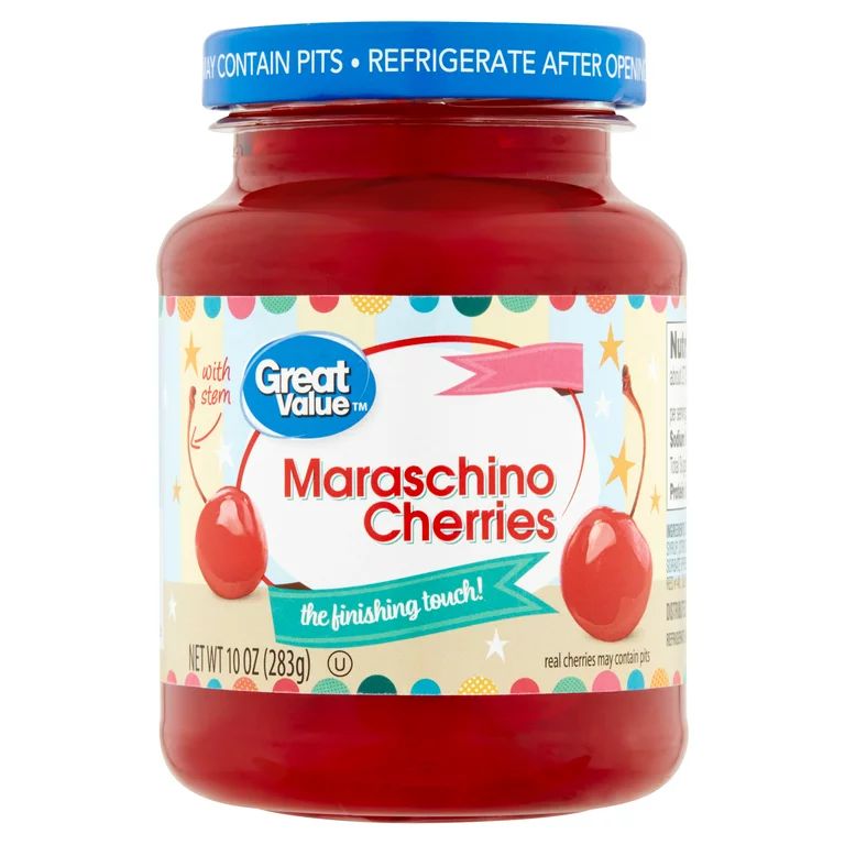Great Value Maraschino Cherries, 10 Oz - Walmart.com | Walmart (US)
