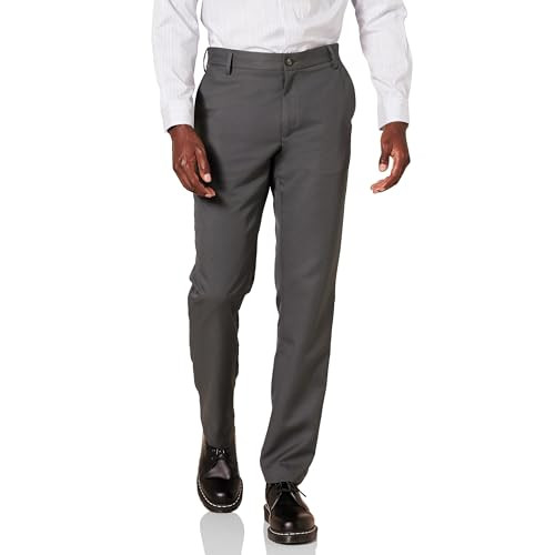 Amazon Essentials Men's Slim-Fit Flat-Front Dress Pant, Dark Grey, 36W x 33L | Amazon (US)