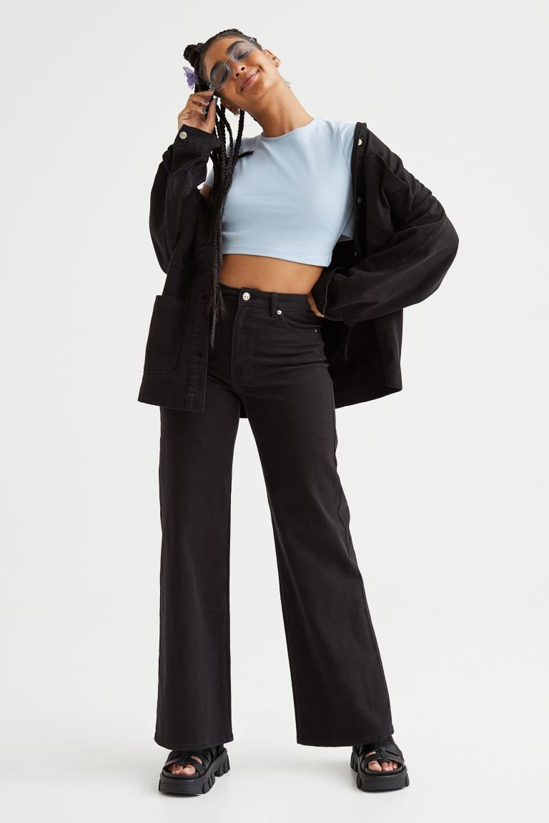 Wide-leg Twill Pants | H&M (US + CA)