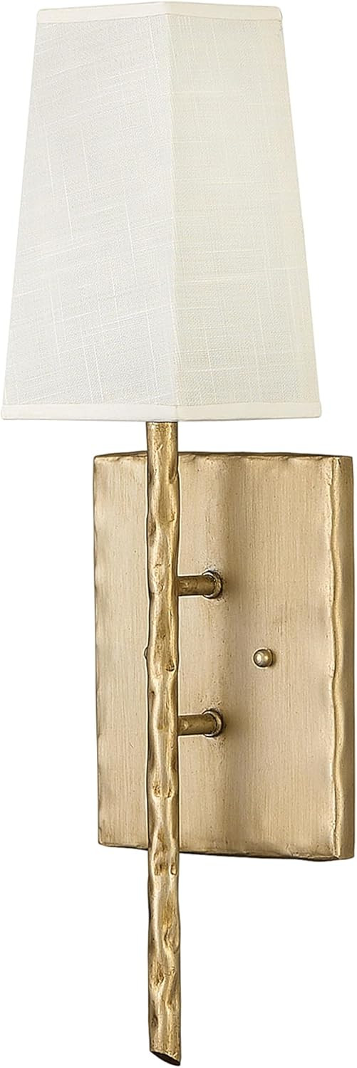 Hinkley Tress Single Light Wall Sconce - Hand Hammered Details, Off-White Textured Shade, ADA Com... | Amazon (US)