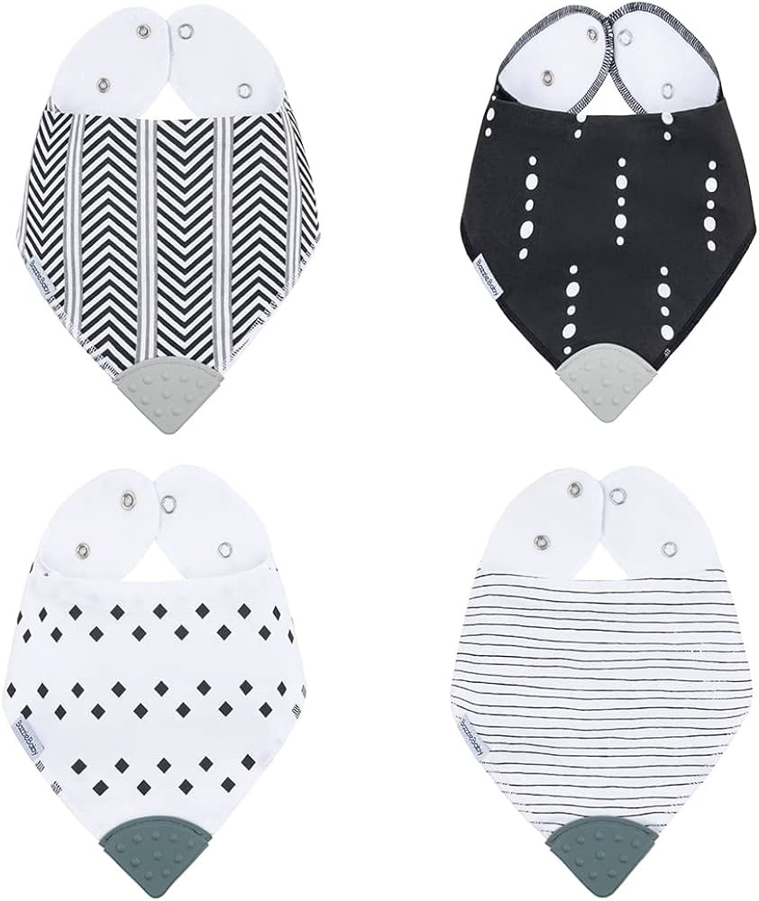 Bazzle Baby Bandana Bibs with Teethers for Natural Teething Relief, Silicone Soother Bibs, Cotton... | Amazon (US)