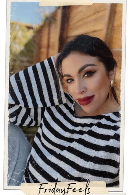Fridays are for feeling comfortable in your own skin, your favorite pair of jeans, lipstick and striped top on repeat! I could live in this striped bell sleeve, lightweight sweater from H&M! ❤️🖤

#LTKbeauty #LTKunder50 #LTKstyletip