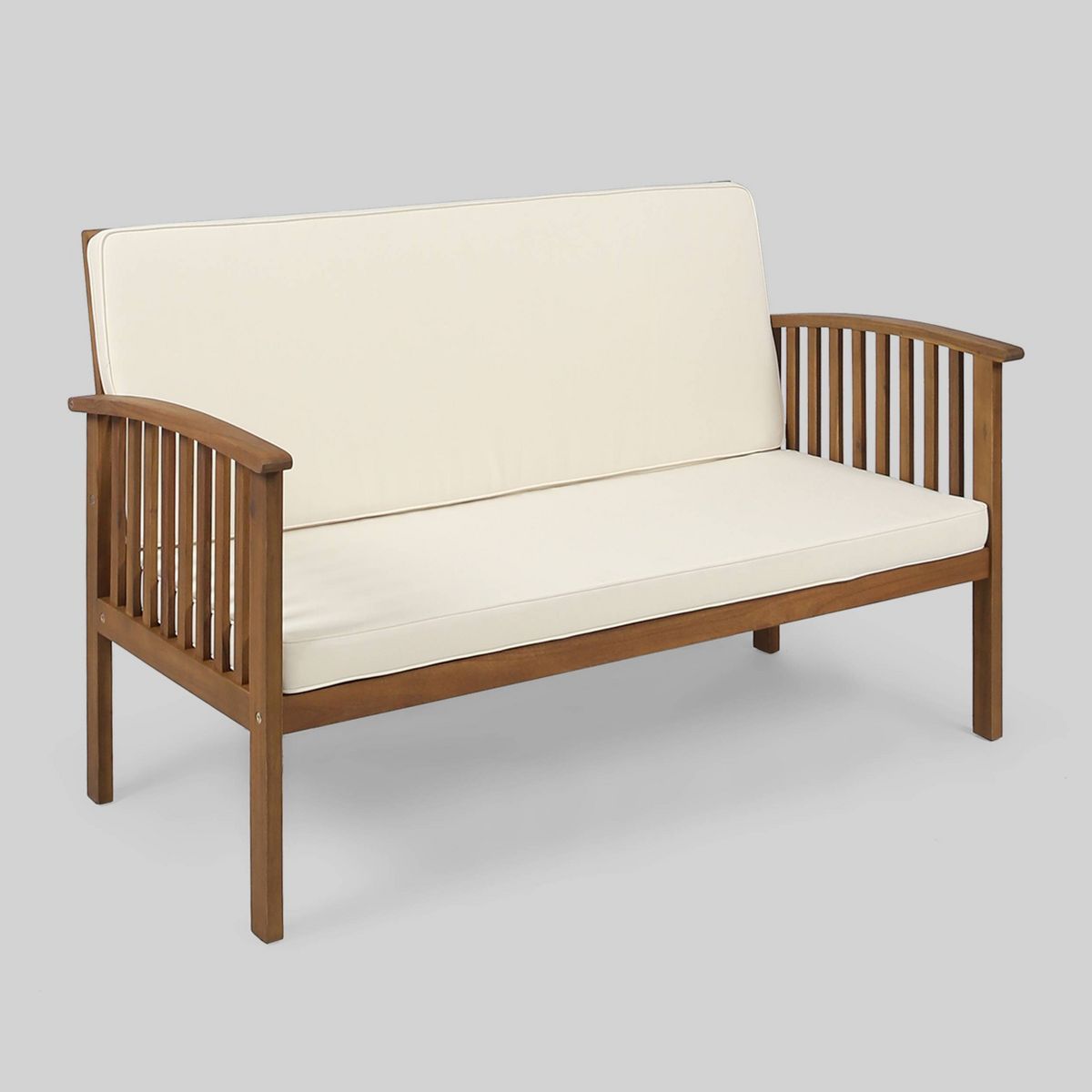 Casa Acacia Wood Loveseat Brown/Cream - Christopher Knight Home | Target