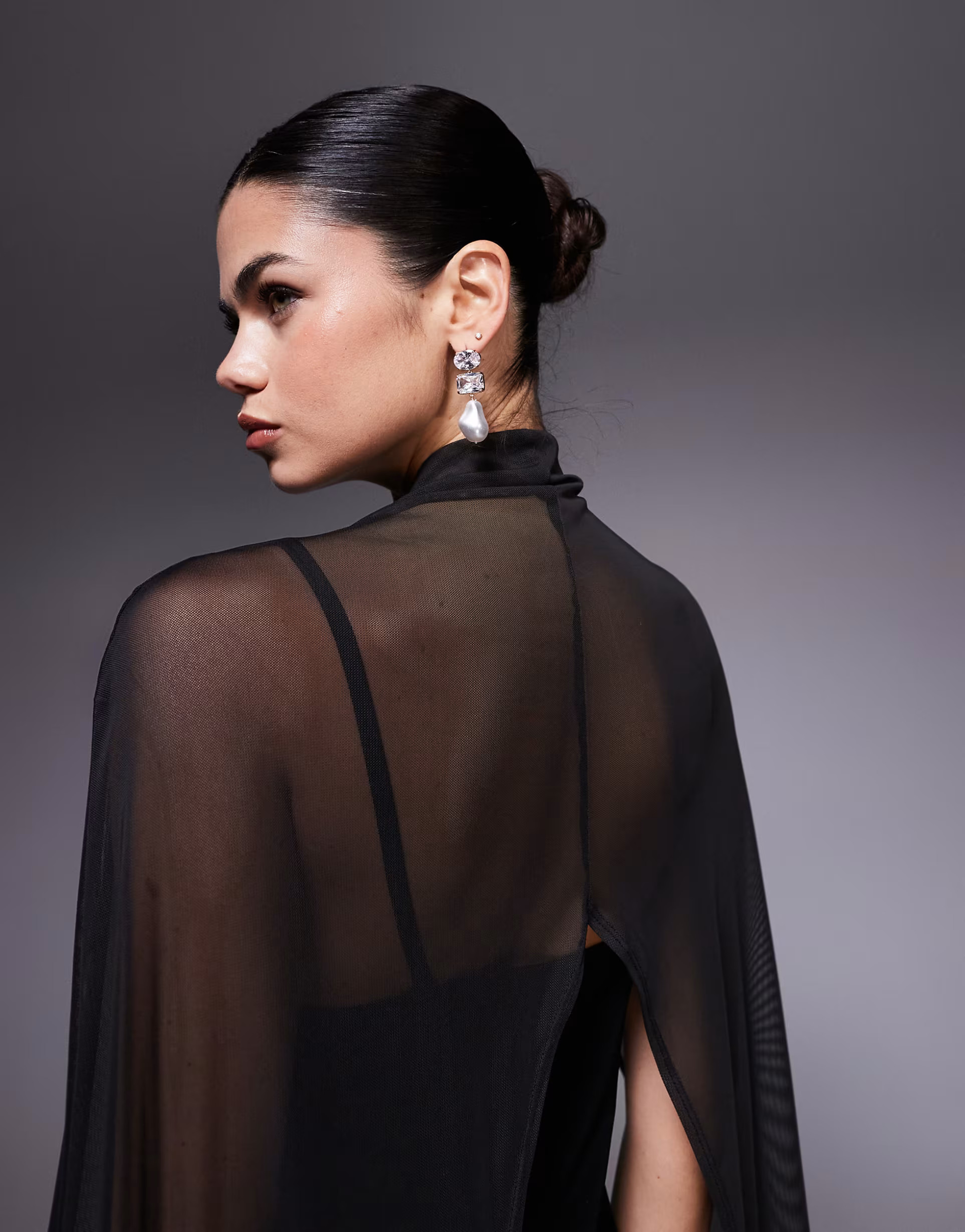 ASOS DESIGN exaggerated cape maxi dress in black | ASOS (Global)