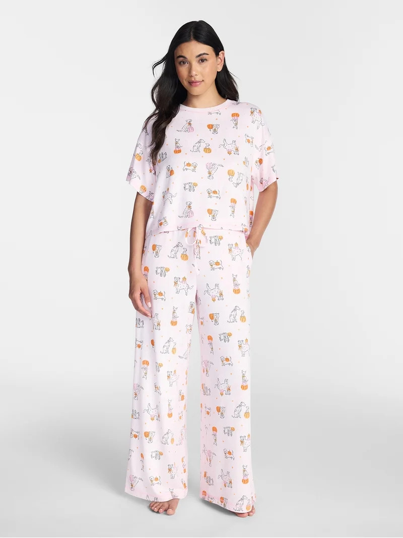 Halloween and Fall Women's Hacci Knit Sleep Pants from Way to Celebrate, 29.5" Inseam, Sizes XS-3... | Walmart (US)