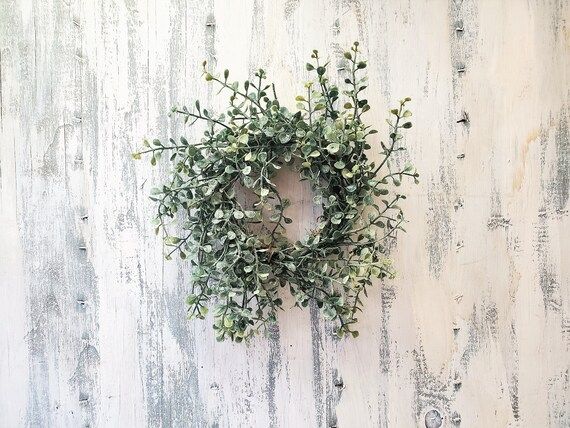 10' fake greenery candle ring  mini wreath 3.5" center, small leaf Floral arranging supply artifi... | Etsy (US)