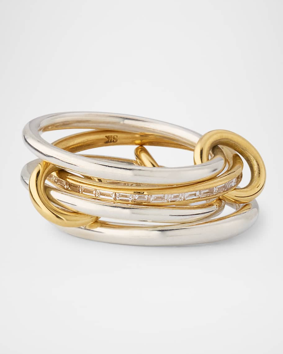 Spinelli Kilcollin Kira SG Ring with Diamonds in 18K Gold and Sterling Silver | Neiman Marcus