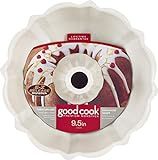 Goodcook Nonstick Carbon Steel Round Fluted Tube Cake Pan, 9.5 inch, Red/White | Amazon (US)