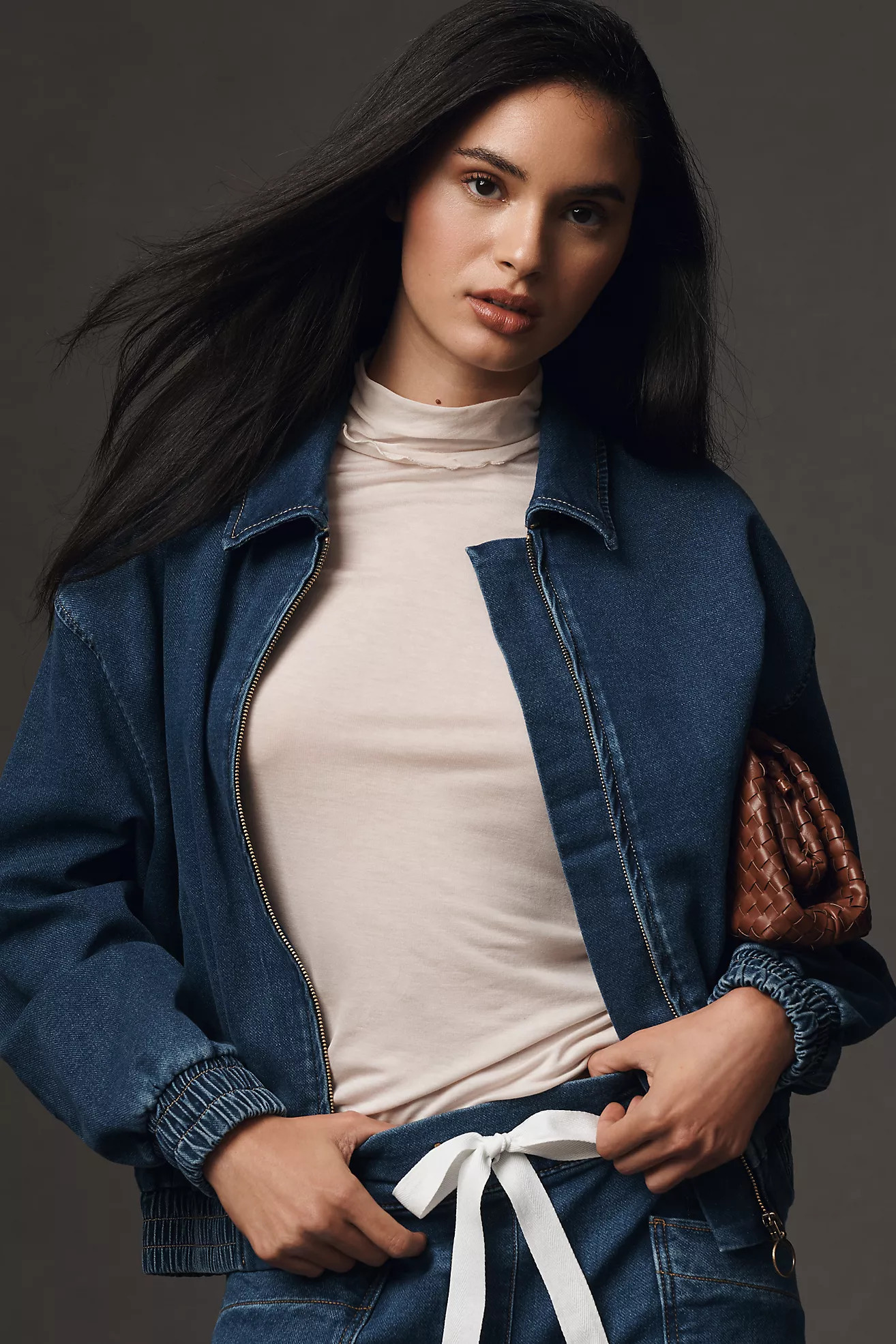 The Rylie Bomber Jacket by Pilcro: Denim-Knit Edition | Anthropologie (US)