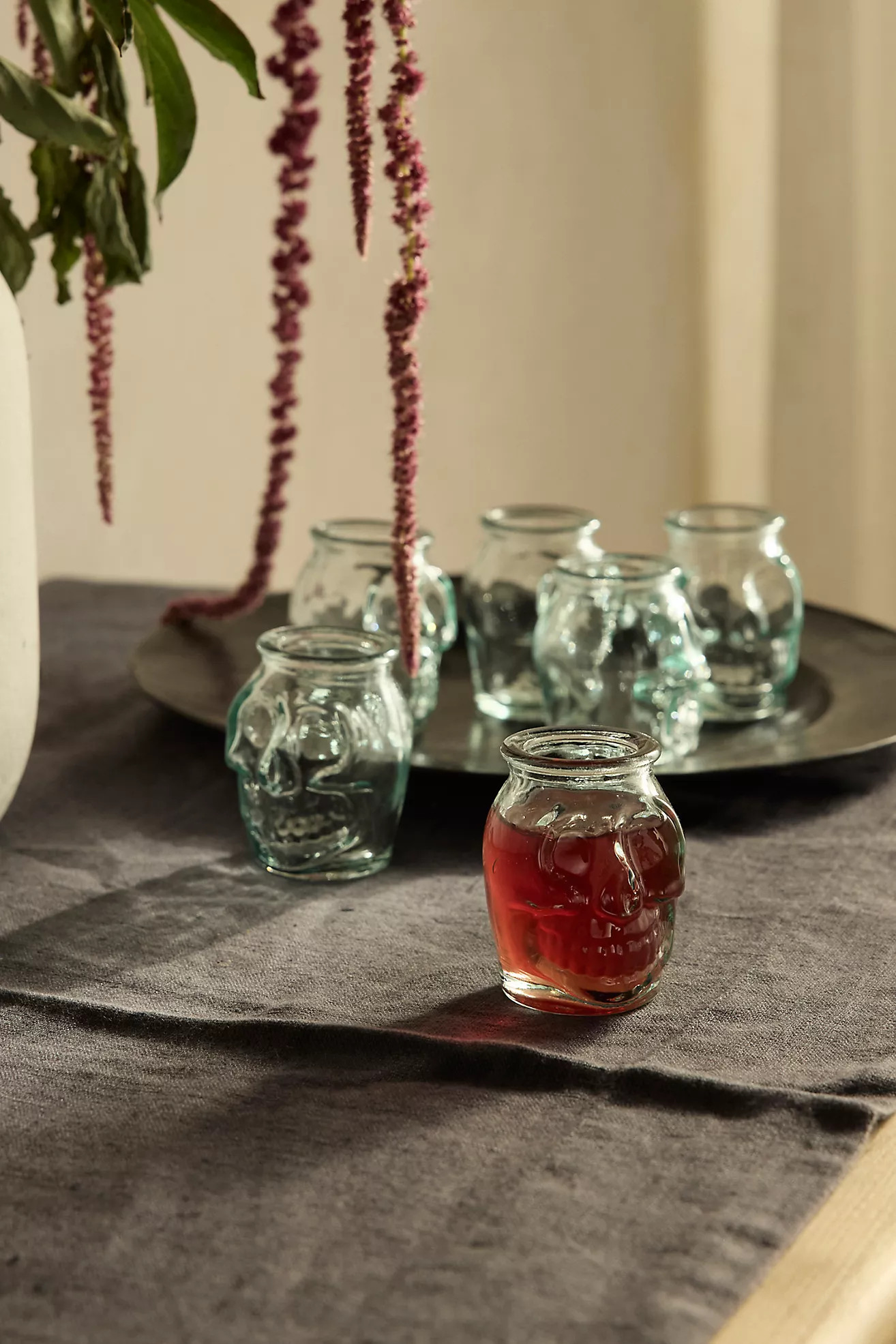 Skull Recycled Glass Shot Glasses, Set of 6 | Anthropologie (US)